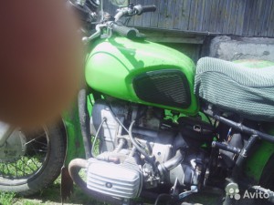 Мотоцикл Dnepr (Днепр) во Пскове (зеленый, с коляской)
